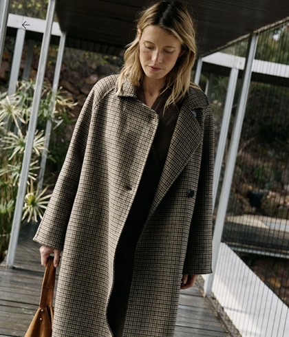 Abrigo Indi & Cold BY600 3/4 LANA cuadros verde - Imagen 2
