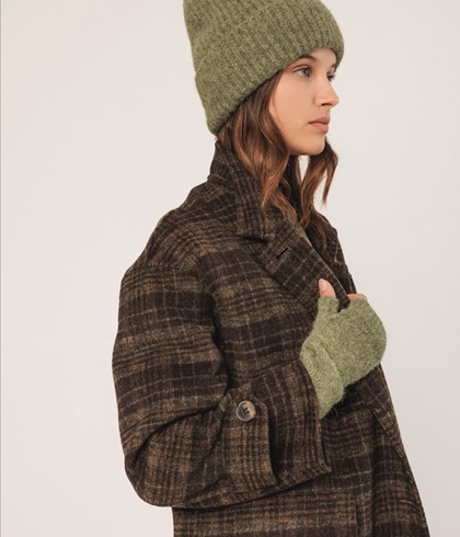 Abrigo Indi & Cold BY605 MAXI ABRIGO CUADROS verdes - Imagen 2