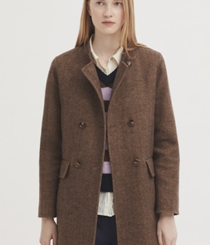 Abrigo Nice Things espiga doble tela marrón - Imagen 2