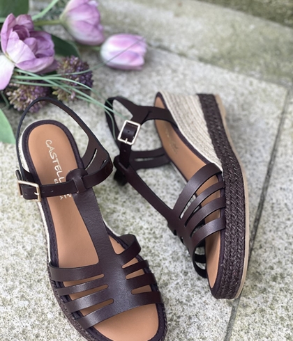 Alpargata Casteller 974 vaqueta marrón chocolate - Imagen 2