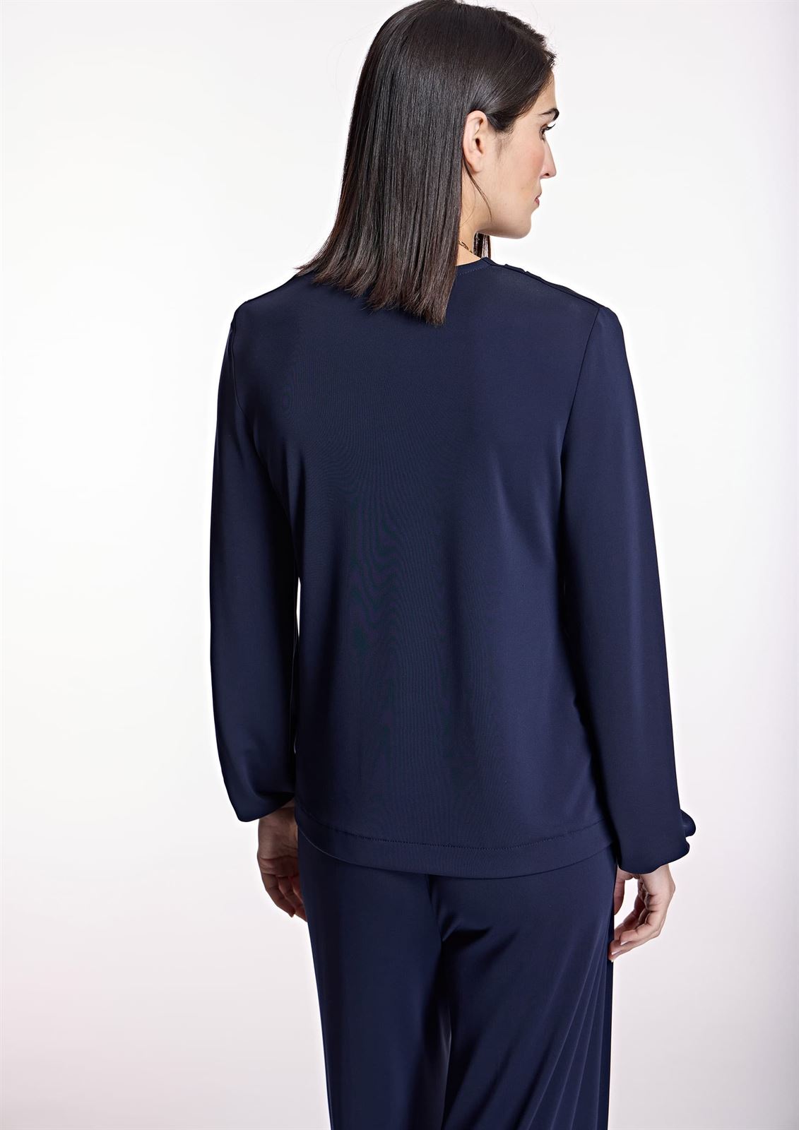 Blusa camiseta Alba Conde pico azul marino - Imagen 3