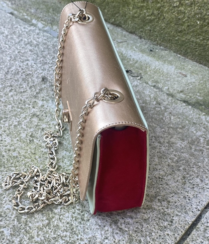 Bolso Angari Manila agua, rojo y dorado - Imagen 2