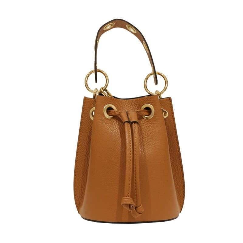 Bolso limosnera bandolera piel camel - Imagen 1