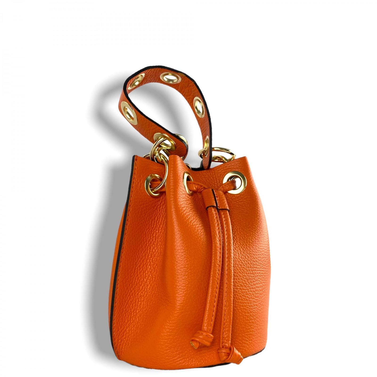 Bolso limosnera bandolera piel naranja - Imagen 1