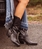 Bota Be Free cowboy piel adorno strass negra - Imagen 1