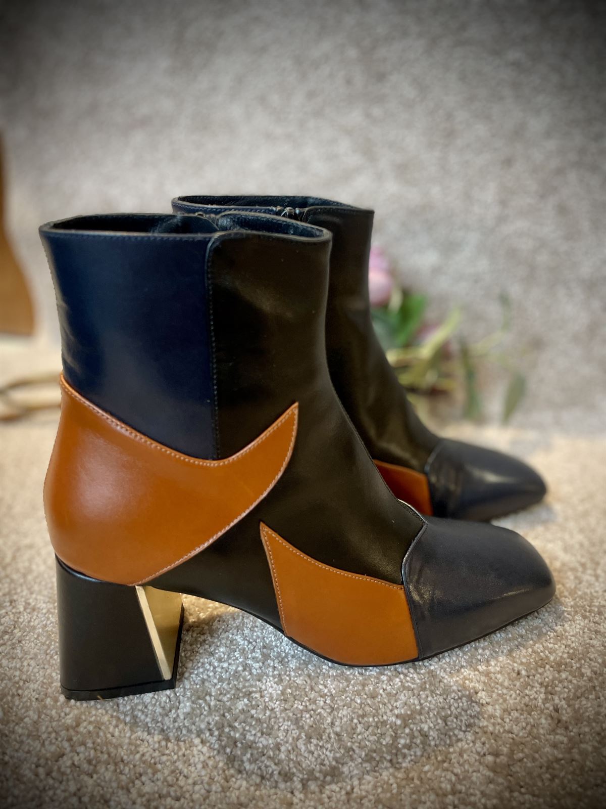 BOTIN Angari marino/negro/camel - Imagen 2