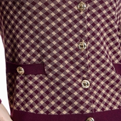 CARDIGAN Alba Conde 5834 CUADROS BURDEOS - Imagen 2