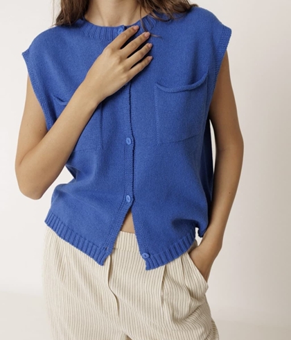 Chaleco Indi & Cold EA520 box bolsillos azul británico - Imagen 2