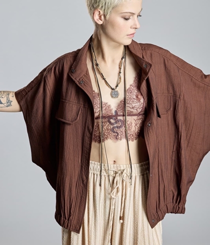 Chaqueta Chaleco Alba 2665-408-39 Conde Kimono marrón - Imagen 2