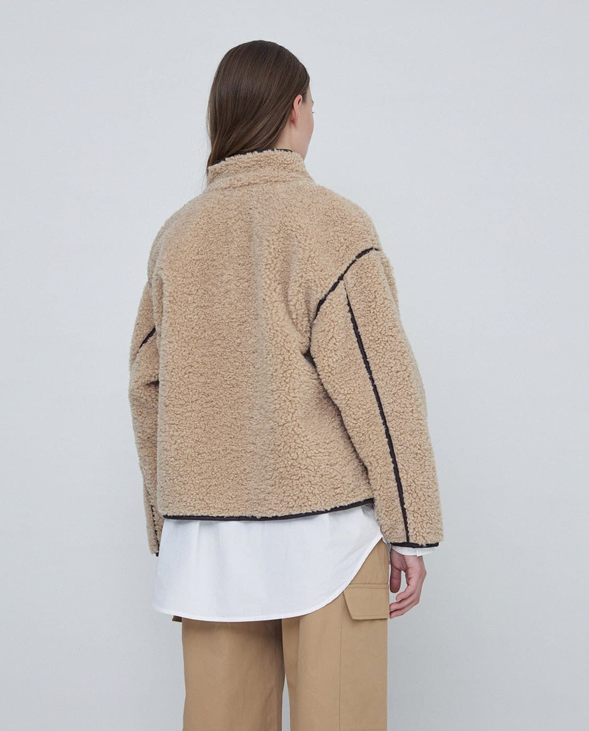 CHAQUETA CORTA BORREGUITO BEIGE Ref. 41612 - Imagen 4