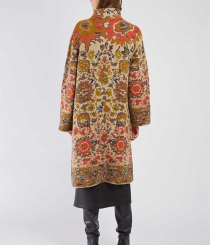 Chaqueta Derhy BARBADES estampada geométricos ocres, camel. - Imagen 2