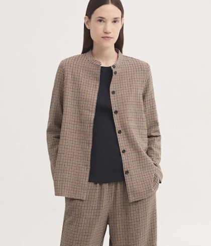 Chaqueta nice things 012 sobrecamisa de cuadros efecto arrugado camel - Imagen 2