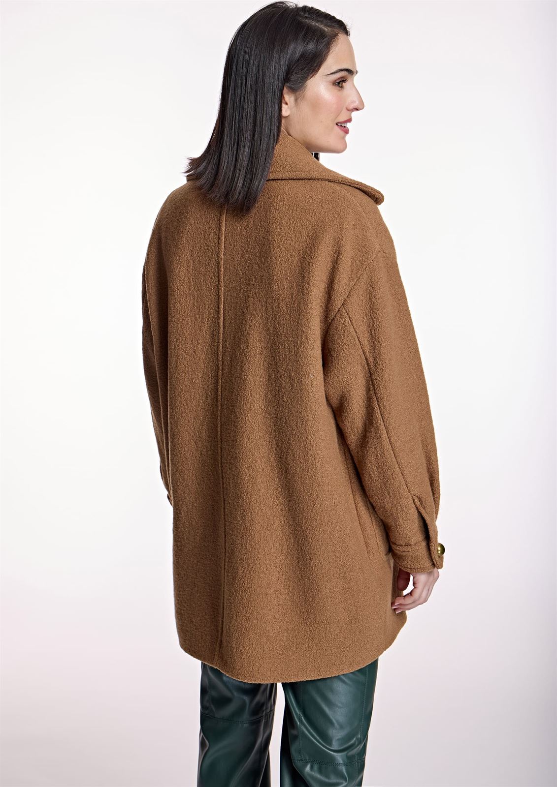 Chaquetón Alba Conde camel con bolsillos - Imagen 1