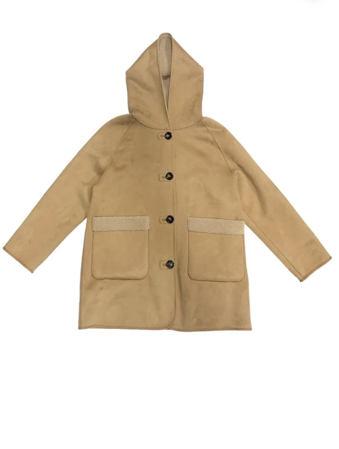 Chaquetón Derhy LUIGIA borreguito camel capucha REVERSIBLE - Imagen 2