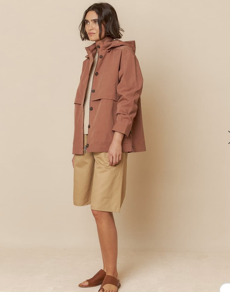 Gabardina Indi & Cold water repellent chocolate - Imagen 2