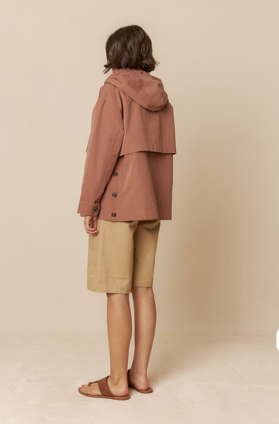 Gabardina Indi & Cold water repellent chocolate - Imagen 3