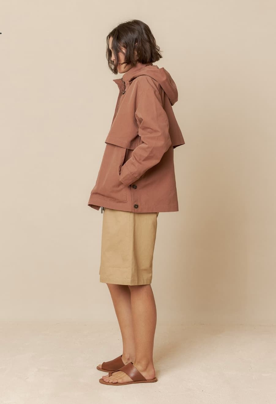 Gabardina Indi & Cold water repellent chocolate - Imagen 4