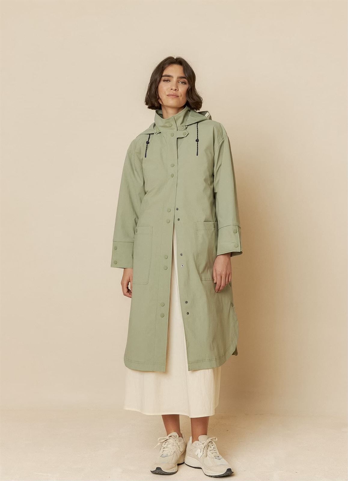 GABARDINA Indi & Cold WATER RESISTANT liquen verde - Imagen 1