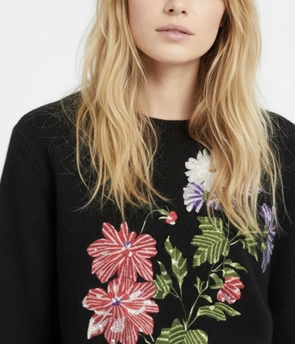 Jersey Derhy NADETTE bordado negro - Imagen 2
