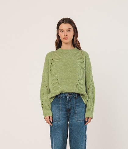 Jersey Indi & Cold ea500 JERSEY LANA DESAGUJADOS verde agua - Imagen 2