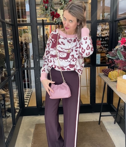 Jersey ZOE print Mickey rosas y granates - Imagen 2