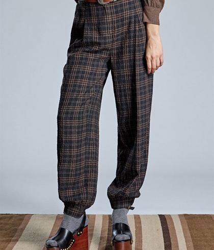 PANTALON Alba Conde 6506-425-20 JOGGER DE CUADROS - Imagen 2