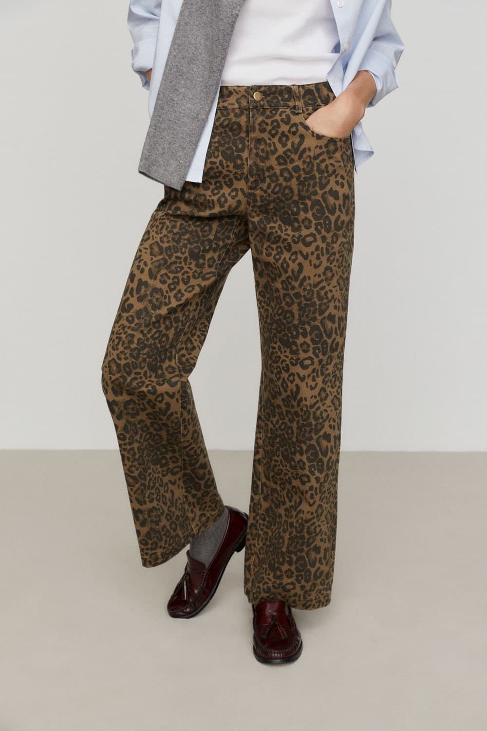 Pantalón ese O ese Leopardo print denim - Imagen 1