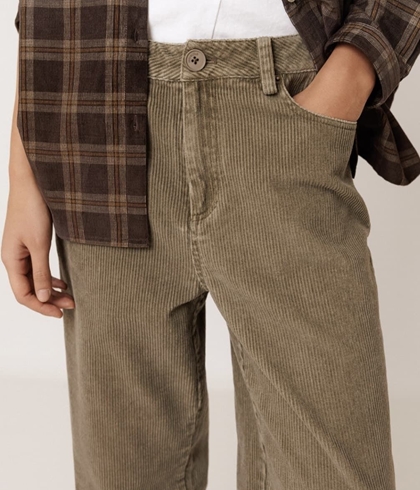 PANTALÓN Indi & Cold REF. ST281 Pana recto verde militar - Imagen 2