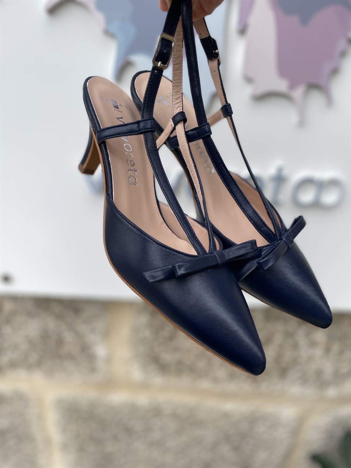 Stiletto Angari soft lazo azul marino - Imagen 1