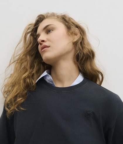 Sudadera ese O ese FELPA URBAN ALGODÓN azul marino - Imagen 2