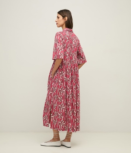 Vestido Yerse 44894 camisero 100% algodón orgánico frambuesa - Imagen 2